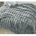 thumbnail image 4 of Brooklyn Loom Bubble Faux Fur 100% Microfiber Polyester  3 Piece King Comforter Set in Grey, All Season, Adult Size, OEKO-TEX Certified, 4 of 11