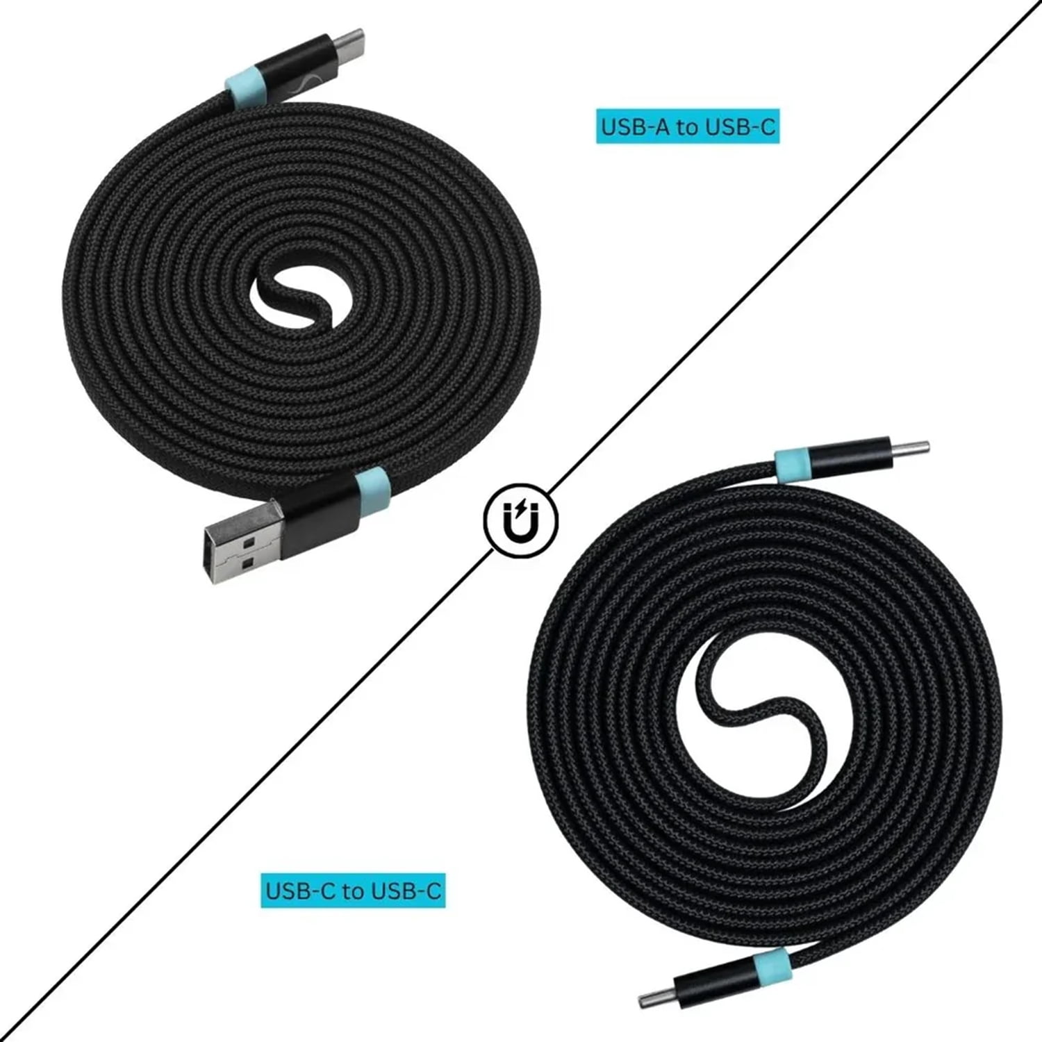 Scapade MagLink A USB-C to USB-A Magnetic Flat Cable with 60-Watt PD Fast Charging, 6.5 Ft.