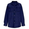 thumbnail image 5 of Sakmal Ladies Barn Jacket Denim Blue Jean Coat Fashion Winter Jackets for Women L, 5 of 6