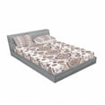 thumbnail image 3 of Vintage Bedding Set with Sheet & Covers, Floral Design 60's Geometric Flowers Leaves Petals Bohem Style Pattern Print, Printed Bedroom Decor 2 Shams, 4 Sizes, White Brown Grey, by Ambesonne, 3 of 3