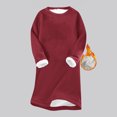 thumbnail image 2 of Bcresic Plush Warm Sweatshirt for Womens Sherpa Lined Crewneck Sweatshirts Fleece Pullover Tops Solid Color Basic Thick Jumper Shirts Long Sleeve Winter Loungewear Tunic Sweater Top,Wine,Small, 2 of 6