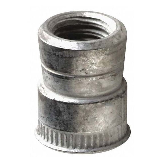 Rivet Nut, 1/4"-28 Thread Size, 0.4 in Flange Dia., 0.515 in L, Aluminum, 10 PK