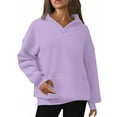 thumbnail image 4 of UPPADA Womens Baggy Y2k Hoodie Drawstring Hoodies Hooded Sweatshirts Casual Outfits Long Sleeve Drop Shoulder Drawstring Crop Hoodie Sweatshirt with Pockets Purple,L, 4 of 5