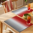thumbnail image 4 of Red Grey Ombre Placemats Set of 6 Gradient Gradual Color Place Mats Table Mats Kitchen Dining Home Outdoor Party Table Decoration, 4 of 9