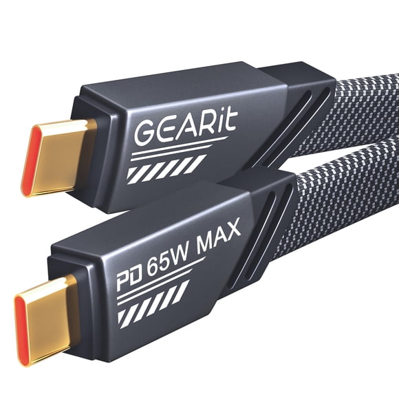 Cable USB-C GEARit 65W Carga Rápida 1m Negro