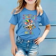 thumbnail image 2 of Toddler Girls Summer Casual Tops Crew Neck T Shirts Carnival Print Short Sleeve T Shirt Top Size 2-3T , Blue, 2 of 4