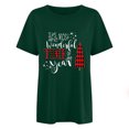 thumbnail image 4 of Active Tops Women T-Shirts T1 Christmas Print Short Sleeve T Shirt For Women Relaxed Fit Round Neck Top Casual Holiday Tee Red XXL, 4 of 4