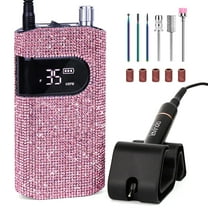 Lavinda Portable Professional Nail Drill Machine, Cordless 35,000RPM, Cordless Portable Nail Drill Kit (Diamond, Pink)