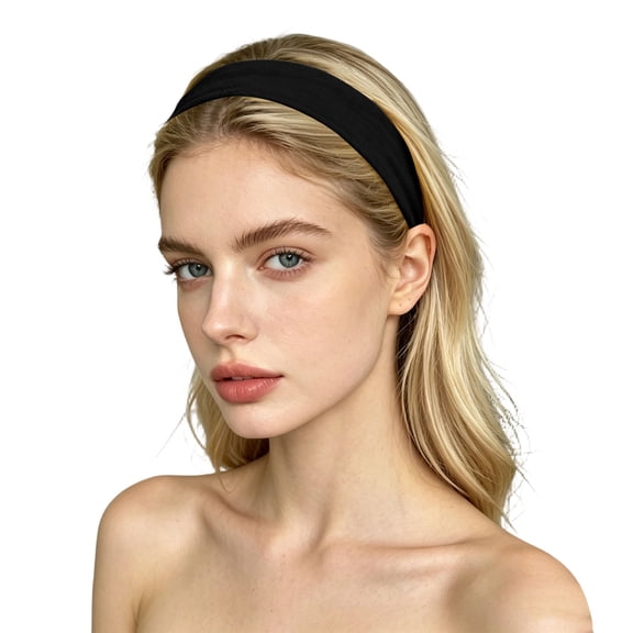 Hkoxplj Headbands for Men 6 Pack Wide Elastic Stretchy Sweatbands Soft Sports Thin Head Non for Fashion Washing Workouts