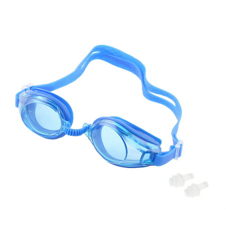 Unique Bargains Silicone Strap Swimming Pool Goggles Swim Goggles w Ear Plugs