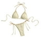 thumbnail image 2 of Traje de baño para mujer, bikini de moda de color liso con tirantes divididos, conjunto de dos piezas, trajes de baño para mujer, conjuntos de bikini para mujer, trajes de baño bikini para mujer, 2 of 3
