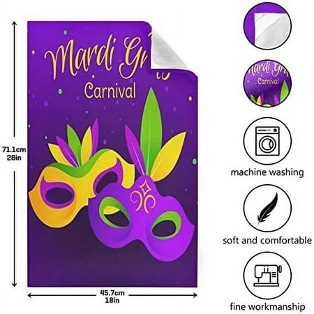 

SKYSONIC Mardi Gras Kitchen Towel Set of 4 Super Soft Absorbent Hand Towel Tea Towel Tableware Cleaning Rag for Kitchen Home Hotel Beach Bathroom Gym