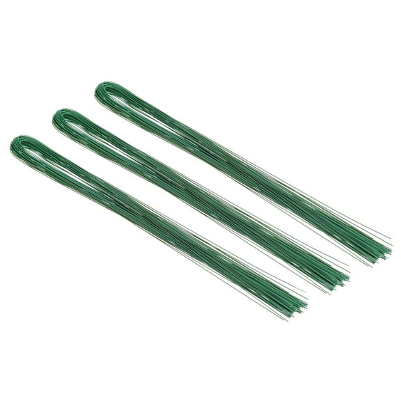 Uxcell 32 Inch 22 Gauge Paper Wrapped Floral Stem Wire Bouquet Stem Green 3 Pack/120 Pieces