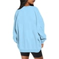 thumbnail image 4 of Fesfesfes Fashion Tops Sweatshirt for Women Long Sleeve Round Neck Loose Sweatshirt Solid Blouse Tops On Sale, 4 of 6