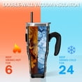 thumbnail image 3 of 40oz Tumbler,Dark Halloween Ghosts Pumpkins and Stars Insulated Tumblers with Removable Handle,Stainless Steel Double Vacuum Coffee Tumbler Cup with Straw for Home,Office,Travel,Party, 3 of 5