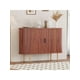 thumbnail image 1 of 47-pulgada mid-century moderno home sideboard buffet gabinete con sliding doors - ideal para para kitchen, sala de estar, y entrada almacenamiento, 1 of 9