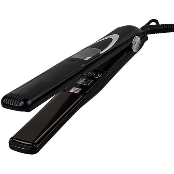 Professional Hair Straightener Hair Iron with Titanium Plates,Vibration Technology, LED Display, 175-480°F Temperature Range, Black