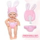 thumbnail image 4 of Muñecas de bebé recién nacidas de vinilo de 18 cm (7 pulgadas) para el día de Pascua, con conjunto de ropa que incluye chupete. Muñeca de aspecto realista., 4 of 7