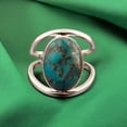 thumbnail image 3 of Blue Turquoise Ring, 925 Sterling Silver Teal Blue Gemstone Cocktail Ring Handmade Ring Statement Ring Wedding Gift Ring || Ali Baba Jewellery, 3 of 5