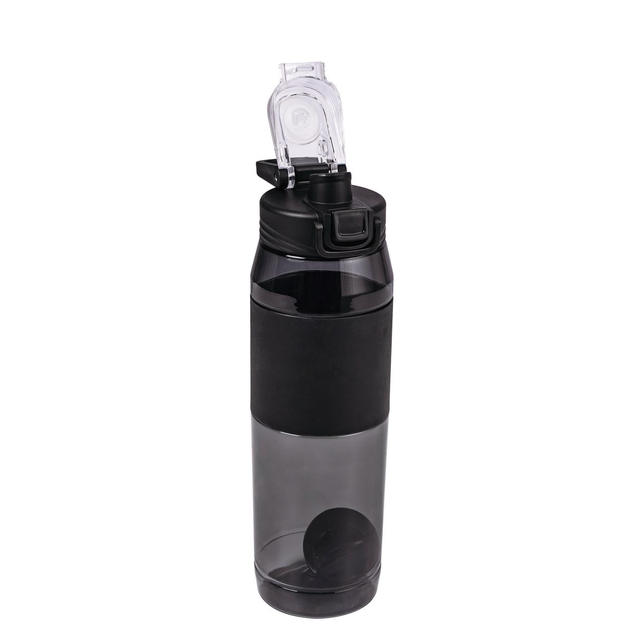 Mainstays 32 Fluid Ounces Shaker Water Bottle, Black, with Ball, Tritan