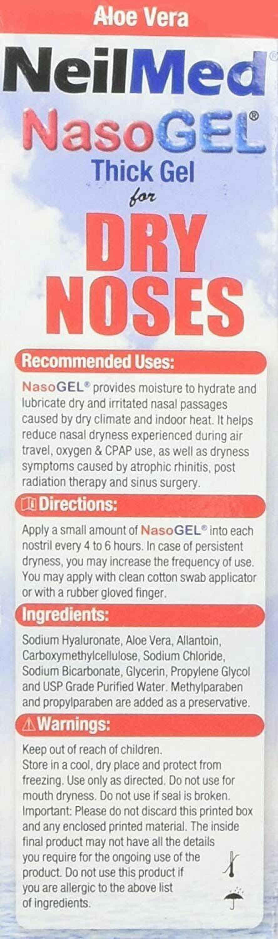 NeilMed Nasoge Drug-Free Salinel Drip Free Dry Nose Gel, 1oz, 6-Pack