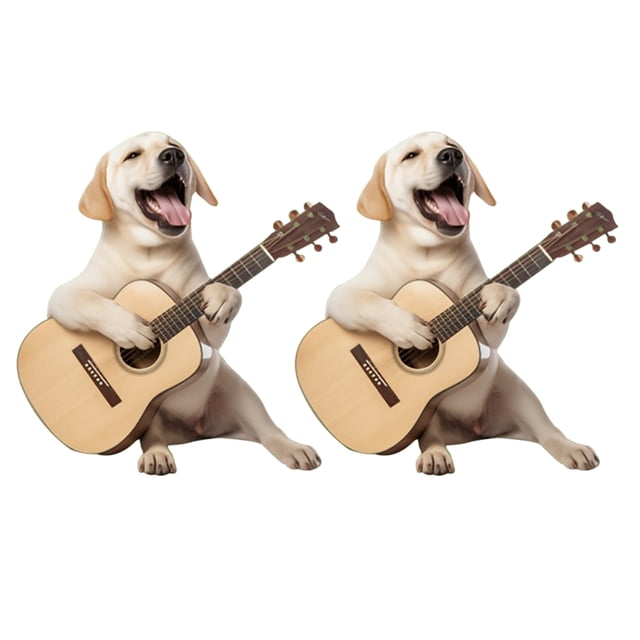Ambientador con forma de guitarra y perro para ventilación de coche, decoración 2D para el salpicadero para amantes de los perros, regalo novedoso fácil de colocar para el interior del coche.