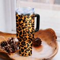thumbnail image 2 of Leopard Print Tumbler with Handle and Straw,40 oz Stainless Steel Insulated Cup with Lid and Straw,Travel Coffee Mug Water Bottle,Birthday Christmas Mothers Day Gifts for Animal Lovers Women, 2 of 7