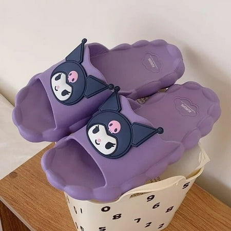 

Sanrio Hello Kitty Kuromi Anti Slip Slipper Kawaii Anime Cloud Heel Home Shoes For Women Korean Stylish Beach Slippers Yk2 Shoes