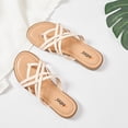 thumbnail image 4 of Ataiwee Women's Flat Slide Sandals - Casual Multiple Straps Thong Slip on Flat Summer Shoes., 4 of 8