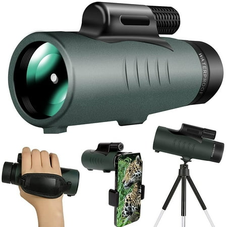 Christmas Deals tumgatte Monocular Telescope 10 X 42 HD Monocular Binoculars with Hand Strap Smartphone Adapter Tripod Hosting savings