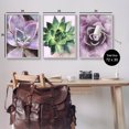 thumbnail image 3 of Purple Sprouting Succulents Close Up Botanical & Floral Graphic Art Gray Framed Art Print Wall Art, Set of 3, 3 of 8
