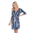 thumbnail image 2 of White Mark 824-12-S Womens Mariah Animal Print Wrap Dress, Blue & Grey Snake - Small, 2 of 4