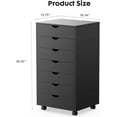 thumbnail image 3 of 7 Drawer Storage Organizer, 34.25'' Height File Cabinets Dressers With Wheels, Wood Cabinet For Home Office, Bedroom, Study, Black, 3 of 8