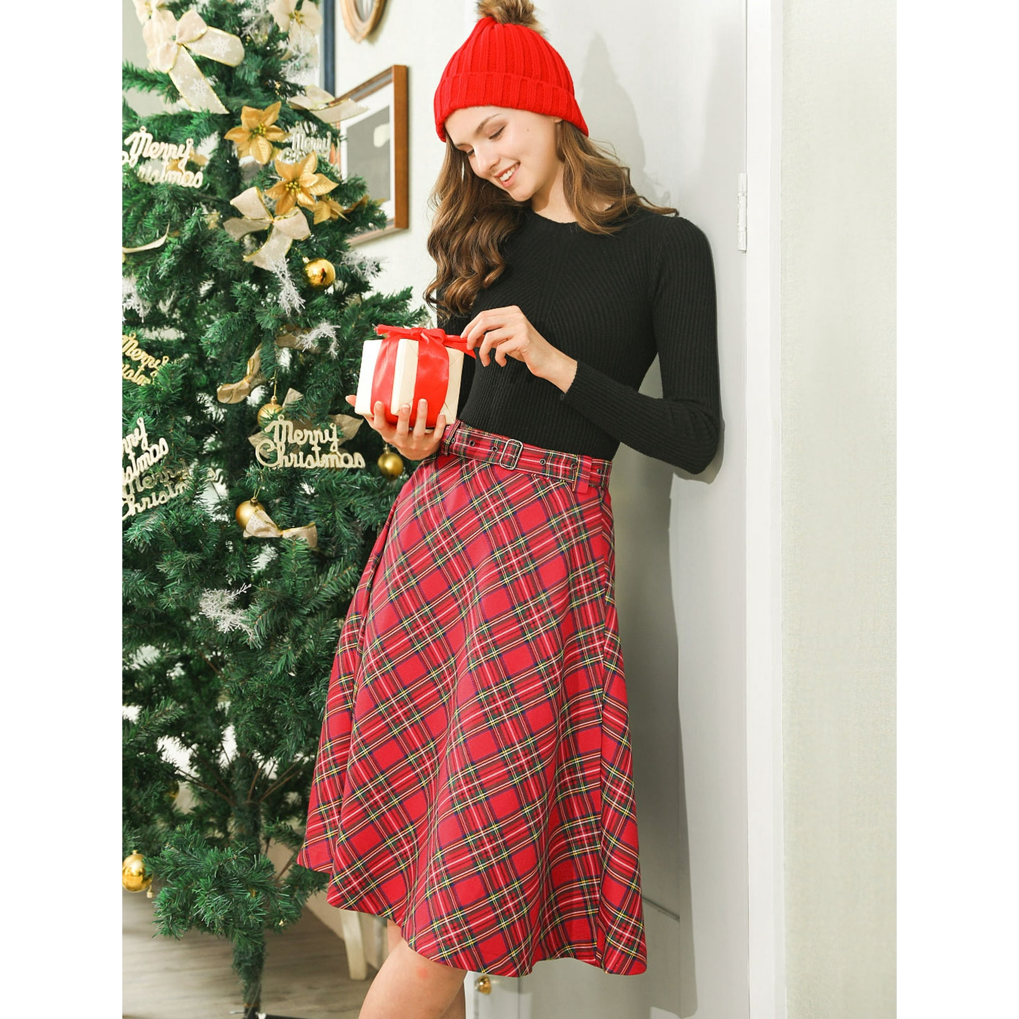Plaid midi skirt canada online