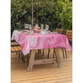 thumbnail image 3 of Outdoor Tablecloth with Umbrella Hole for Patio/Picnic/Party/Camping, Pink Marble Waterproof Table Cloth Rectangle Table Cover Washable, Modern Ombre Abstract Fluid Aesthetic Art (60"x 84"), 3 of 8