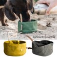 thumbnail image 2 of Fusipu Canvas Feeding Bowl Large Capacity Waterproof Wear Resistant Reusable Easy to Carry Feeding Pet 3 Colors Pet Dog Collapsible Water Food Canvas Bowl Pet Supplies, 2 of 8