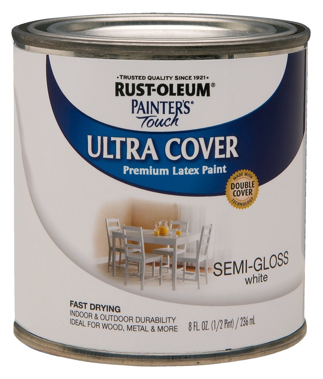 Rust-Oleum 1992730 Painter's Touch Latex Paint, Half Pint, Gloss White 8 Fl  Oz (Pack of 1) - House Paint 