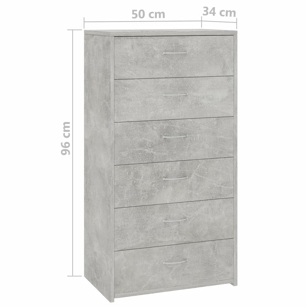 Kepooman Modern Sideboard with 6 Drawers, Buffet Storage Side Cabinet Dresser Organiser for Living Room Kitchen, Light Gray Kepooman Modern Sideboard with 6 Drawers, Buffet Storage Side Cabinet Dresser Organiser for Living Room Kitchen, Light Gray