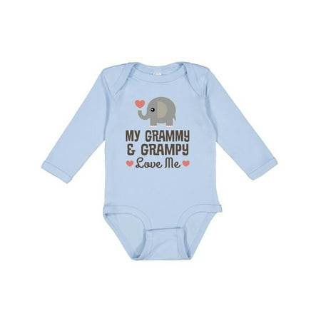 

Inktastic My Grammy and Grampy Love Me Gift Outfit Gift Baby Boy or Baby Girl Long Sleeve Bodysuit