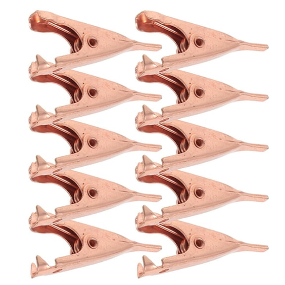 VERDANVERSE Crocodile Clip Clamp Copper Alligator Clamps Dark Red 10Pack for Soldering