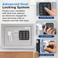 thumbnail image 2 of SereneLife Heavy Duty 9.1 x 6.7' Electronic Safe Box - Digital Touch Pad Lockbox with Code 2 Keys - Small Safe Box for Home/Office, Secure Cash, Jewelry, Firearms - Wall/Floor Mountable, 2 of 7