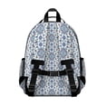 thumbnail image 3 of Blue Floral Ornament Pattern Backpack for School,Cute School Bag,Schoolbag with Adjustable Shoulder Straps & Padded Back,15.25"x11.5"x5.25", 3 of 5