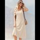 thumbnail image 4 of Vestido de Verano para Mujer, Sin Mangas, Floral, con Cuello Redondo, Cintura Alta, Corte A, Midi y Bolsillos Albaricoque L, 4 of 10