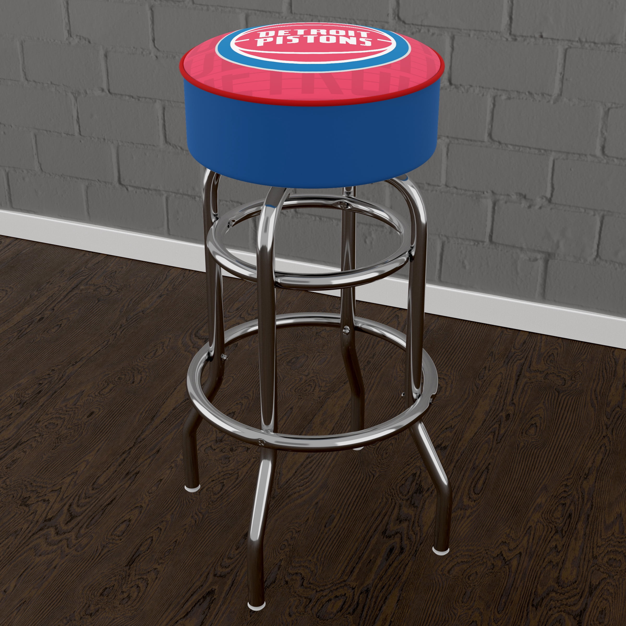 Trademark Gameroom Detroit Pistons City Bar Stool with Padded Seat