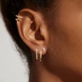 thumbnail image 5 of 925 Sterling Silver Gold Diamond Hoop Earrings for Women Teens, Hypoallergenic Small Dainty CZ Square Huggies Paperclip Earring, U Hoop Earrings Minimalist, 5 of 5