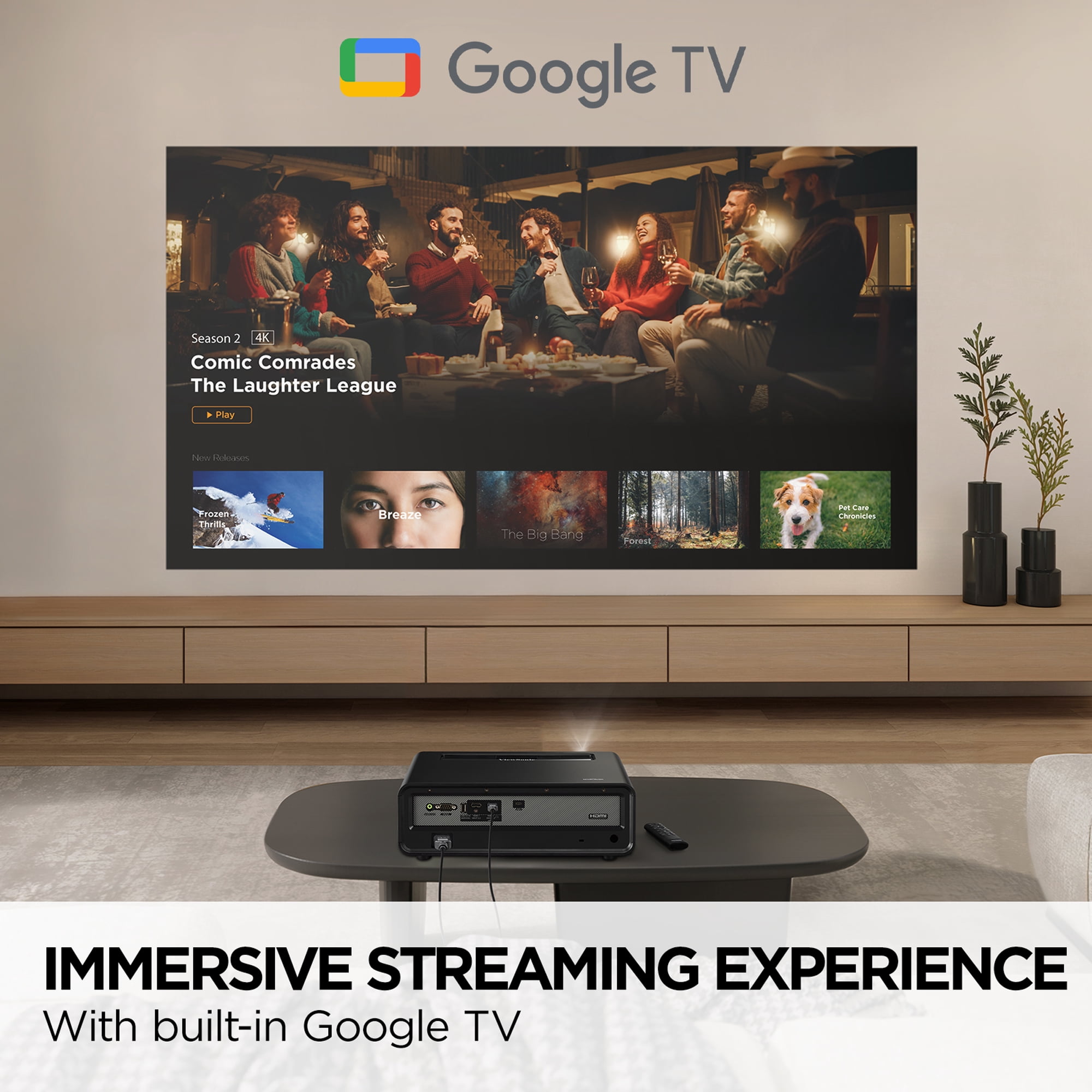 ViewSonic X1-4KPRO 4K UHD Projector with Built-in Google TV
