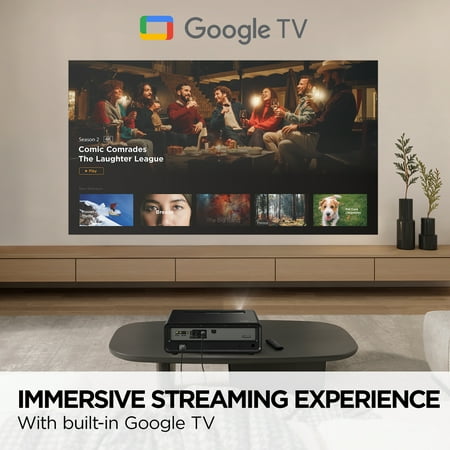ViewSonic - X1-4KPRO 4K UHD Projector Designed for Xbox with Built-in Google TV and Netflix - Black