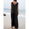 thumbnail image 3 of HUGFEGWE Combinaison Décontractée Femme Confortable Col en V Sans Manches Mode Femme Rendez-Vous Poche CA919-124148, 3 of 6