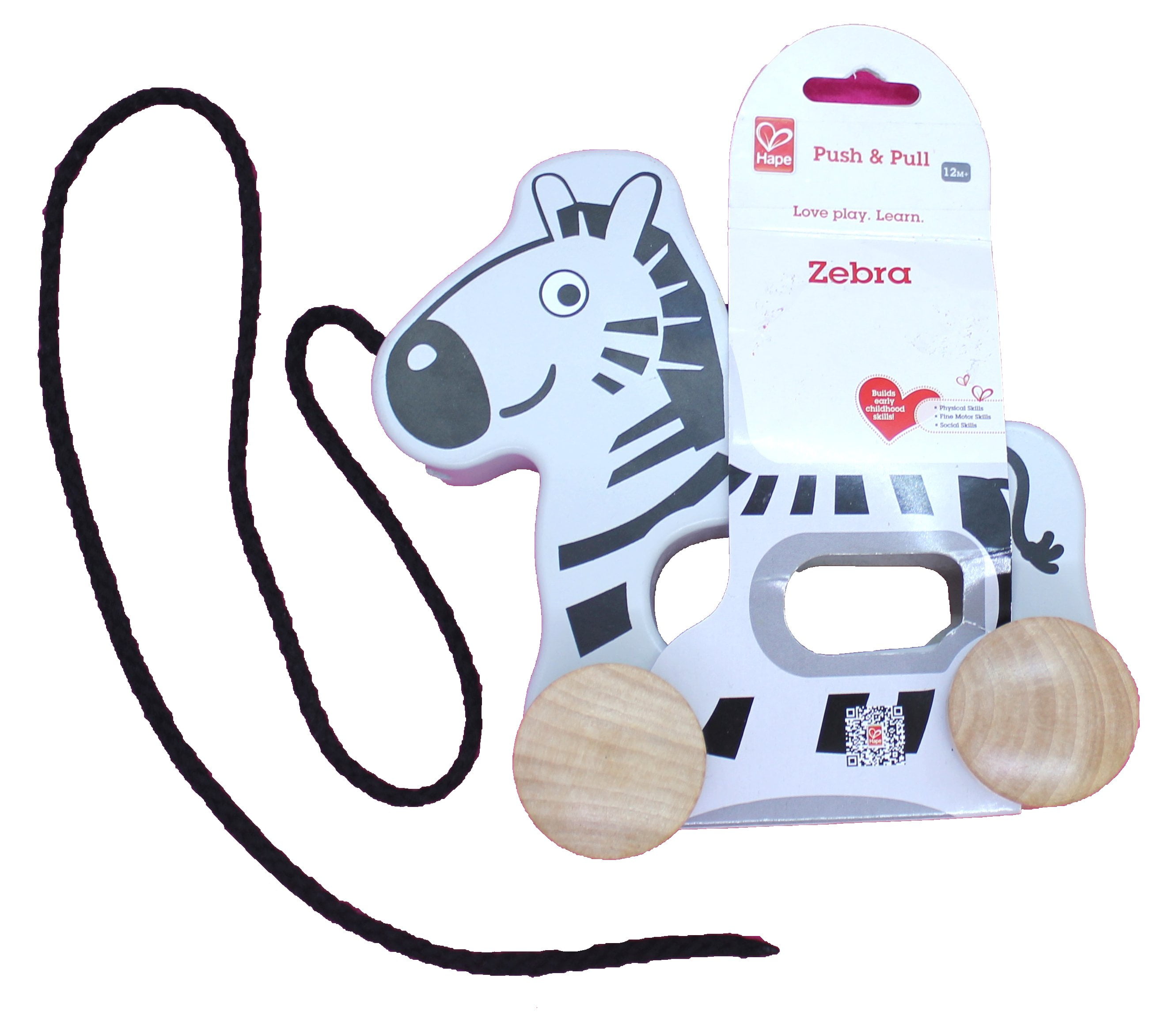 hape galloping zebra push toy