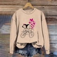 thumbnail image 2 of Gibobby Tops Mujeres Casual Camiseta estampada de talla grande con estampado del día de San Valentín para mujer Top informal de manga larga (Caqui, XL), 2 of 4